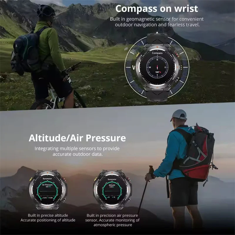 2025 neue Für Xiaomi Outdoor Sport Smart Uhren Männer Integrierte GPS Kompass Bluetooth Anruf 650 Mah Batterie Fitness Trackr Smartwatch