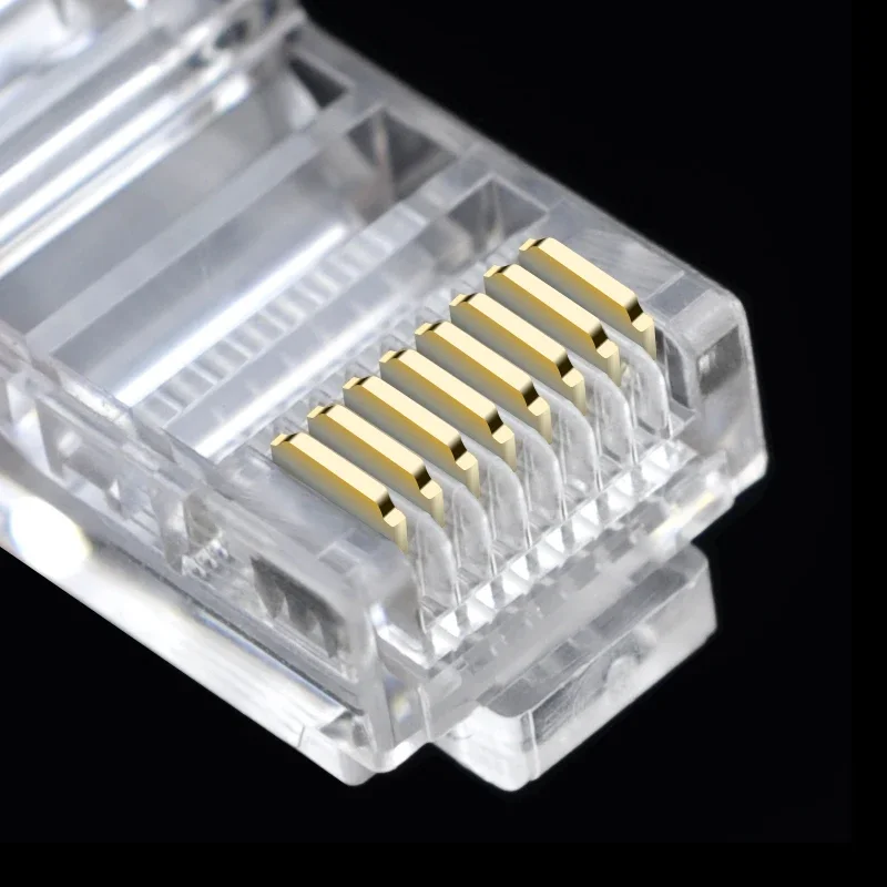Разъем сетевого кабеля CNCOB Rj-45, адаптерные вилки, кристалл, 8-контактный модульный для Cat5 Cat5e Rj 45, Ethernet-кабель 50 шт./100 шт.