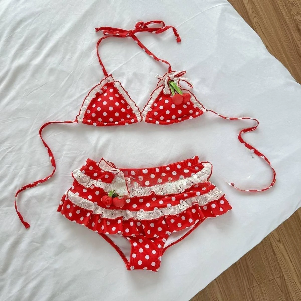 

2025 Swimwear Beach Style Bikinis Beachwear Bathing Suit Sexy Lace-up Splicing Vintage Y2k Bikini Sets Holidays Swimsuit Women