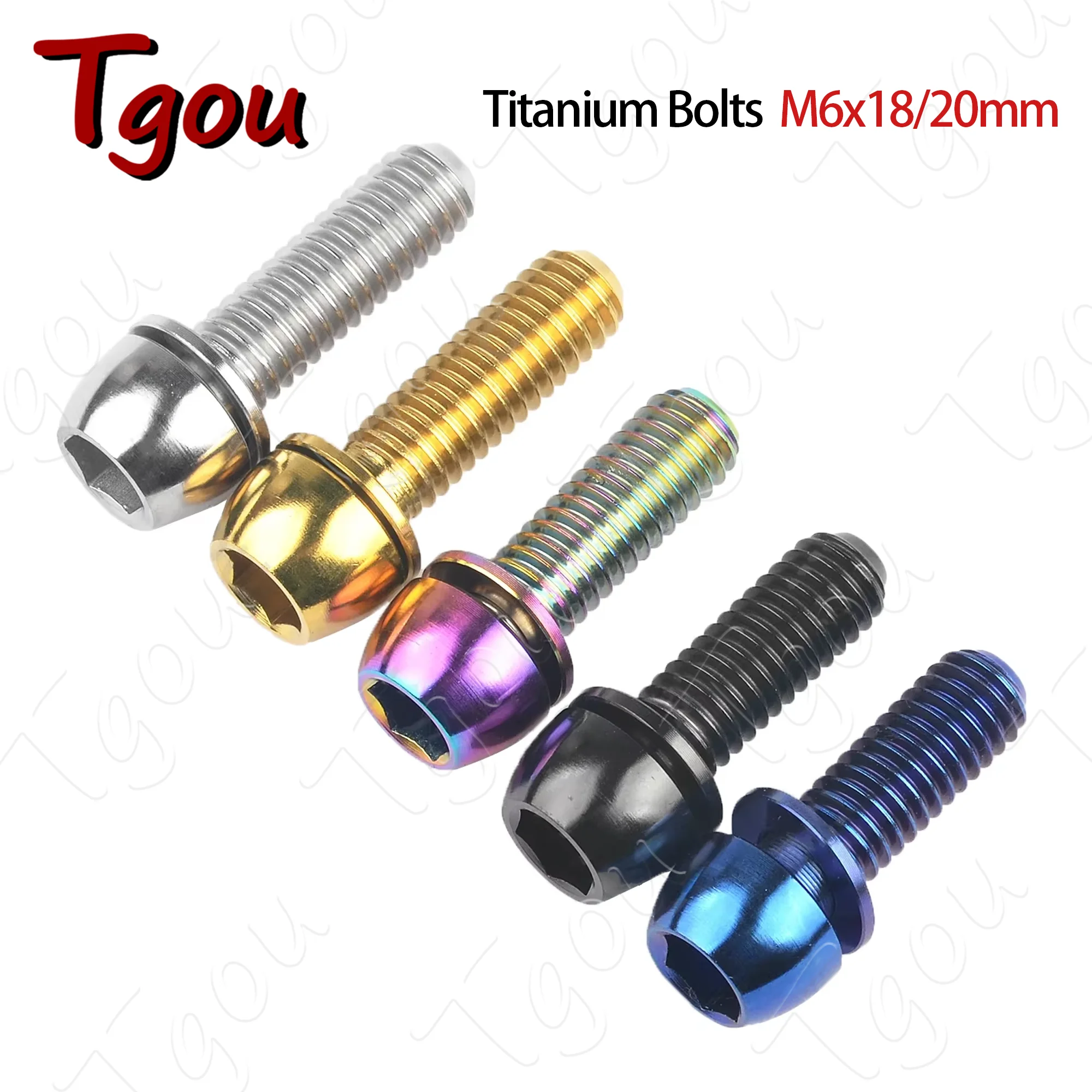 Титановый болт Tgou M6x18/20 мм, внутренний шестигранный винт с шайбами для велосипеда, зажим штока дискового тормоза, 1 шт.