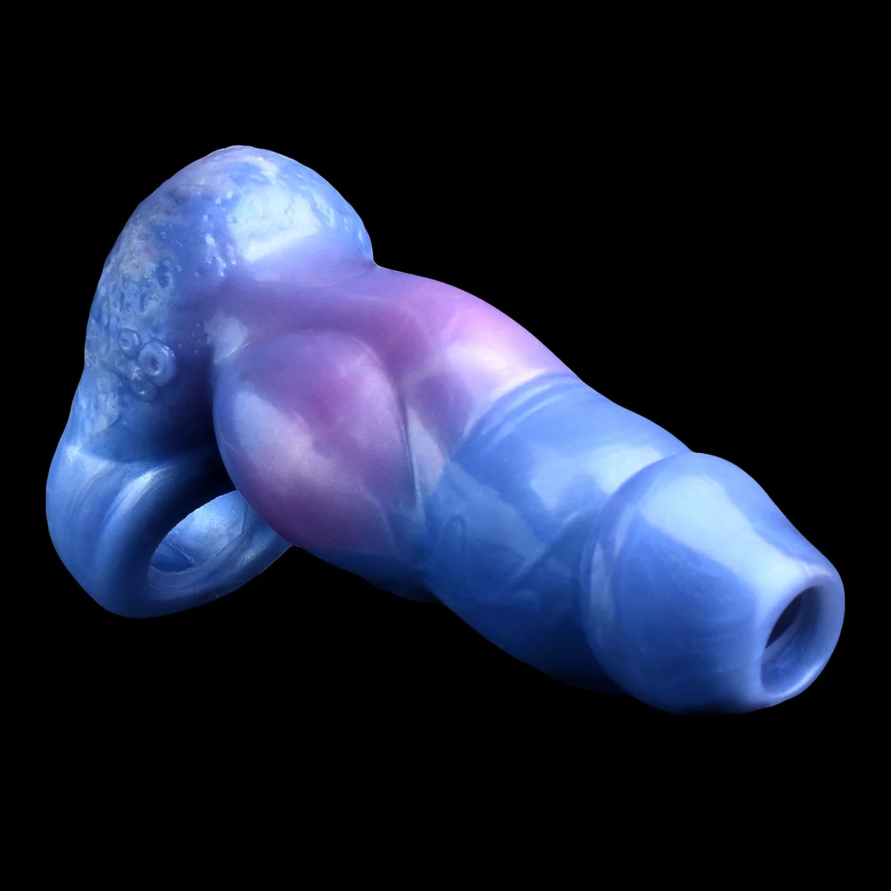 FAAK Wolf Knot Penis Sleeve Extender Silicone Cock Enlargement Fantasy Sex Toys For Men Open Ended Hollow Dildo Sex Shop