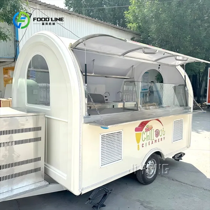 

Mini Mobile Food Trucks Burger Ice Cream Tacos French Fries Baked Potatoes Food Trailer with Full Kitchen Customized