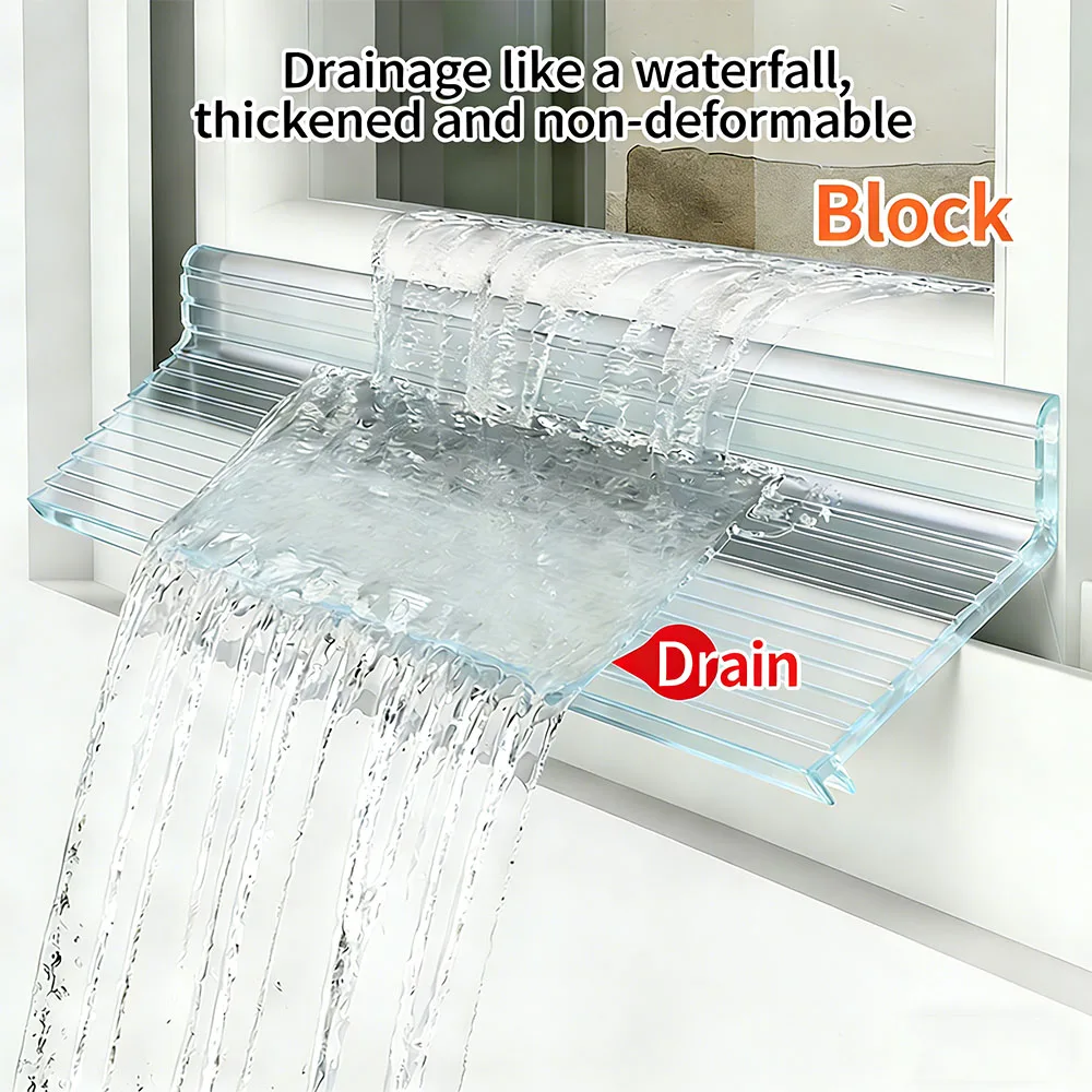 1.5m/1m Transparent Waterproof Seal Strip Self Adhesive Window Water Blocking Bar Door Draft Stopper Balcony Water Deflector