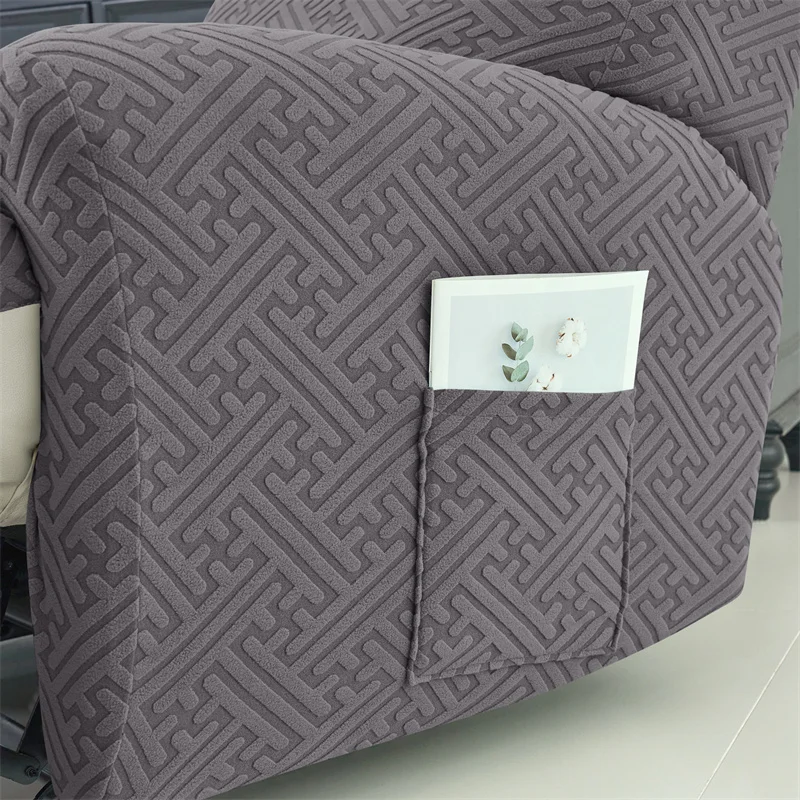 4pcs/set Stretch Split Recliner Sofa Covers Jacquard Anti-dirty Relax Reclining Armchair Slipcover 1 Seater for Living Room view 5