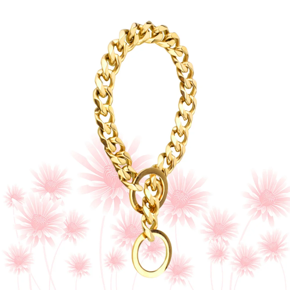 

1Pcs Pet Large Dog Chain Collar 316L Stainless Steel Rose Gold Plated Heavy Strong Training Choker Collar Comfortable Stylish