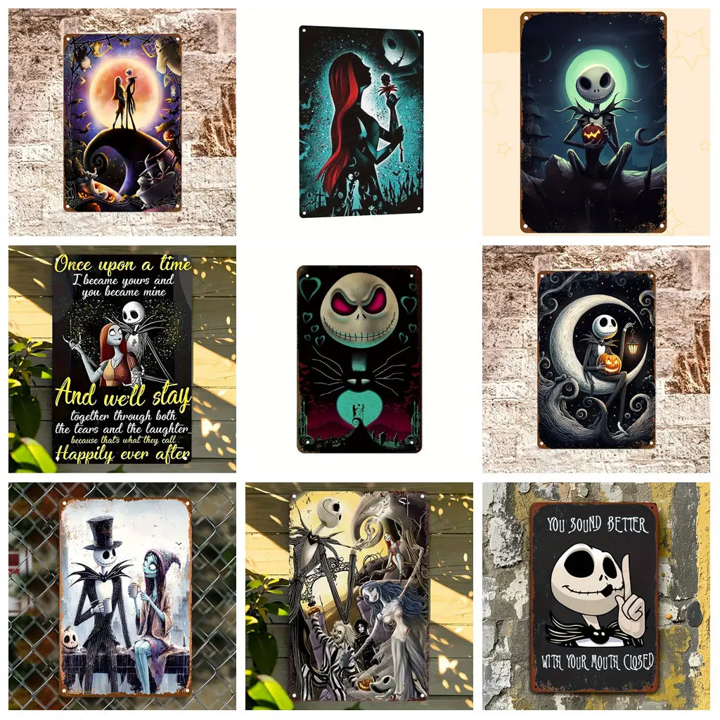 

Miniso The Nightmare Before Christmas Mysterious Decor Metal Signs Tin Signs Captain Poster Decor Bar Pub Club Wall Decoration
