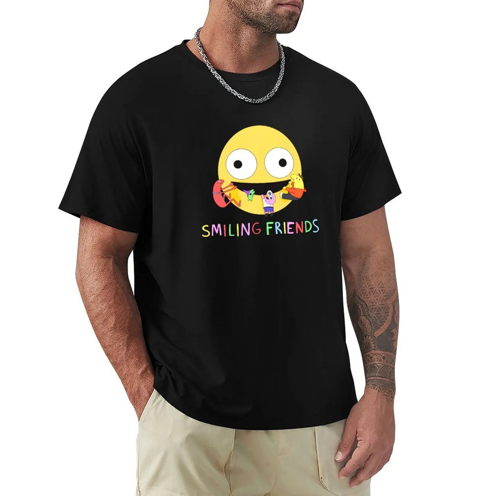 

Smiling Friends Logo T-Shirt customs design your own Short sleeve tee custom t-shirts mens graphic t-shirts pack