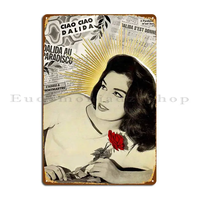Dalida Rose-cartel de Metal Vintage, cartel de hojalata, diseño de Pub y Bar