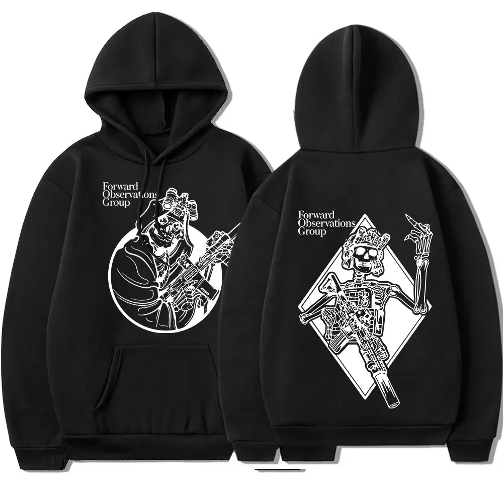 Casual chic printed skull streetwear retro punk Gothic crew-neck pullover hooded hoodie for men and women