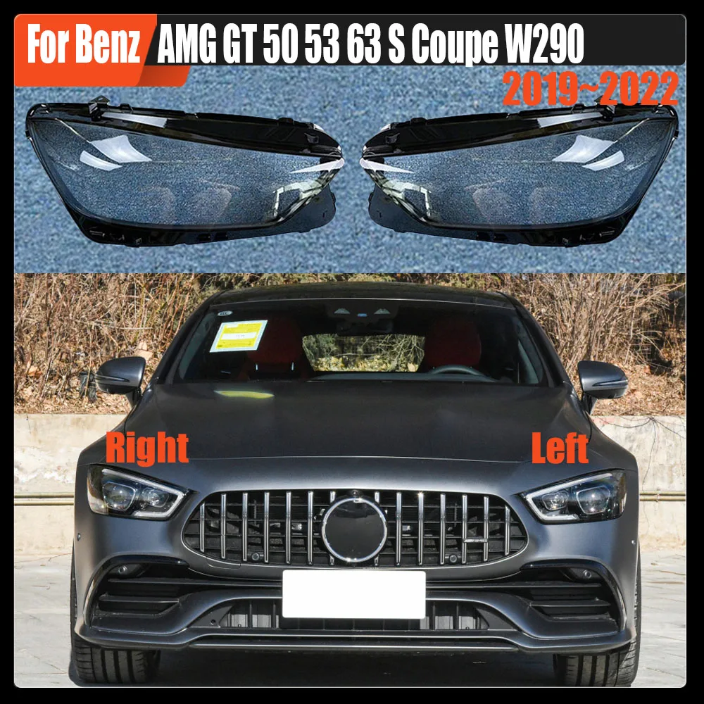 

For Mercedes-Benz AMG GT 50 53 63 S Coupe W290 2019~2022 Car Front Headlight Cover Lampshade Lampcover Caps Headlamp Shell