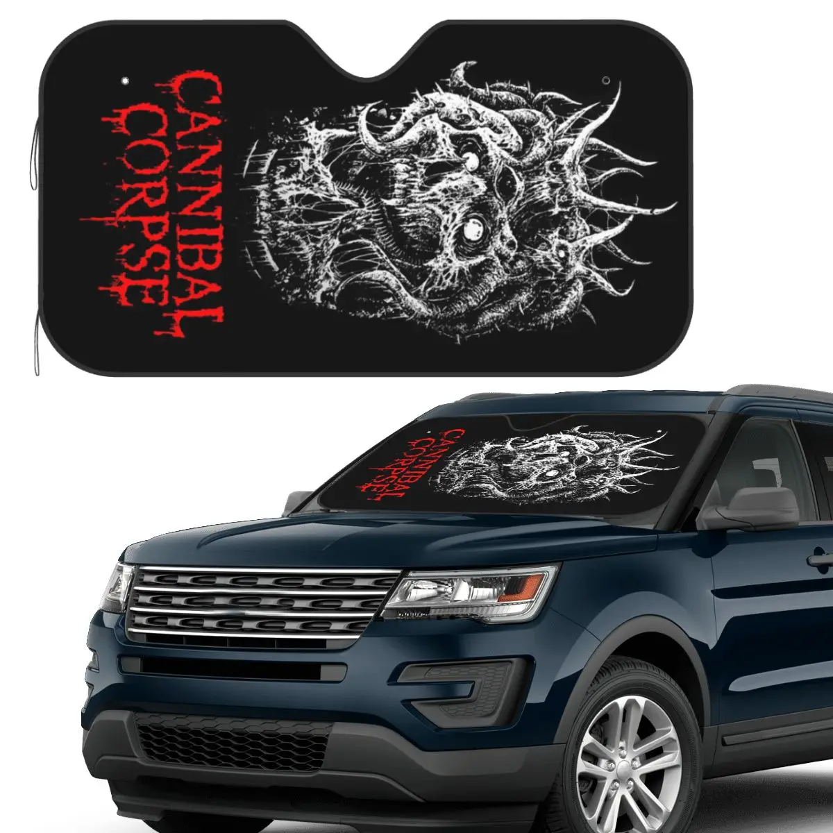 

Cannibal Corpse металлический козырек для скейтборда, ветровое стекло автомобиля, переднее лобовое стекло, солнцезащитный козырек, аксессуары, чехлы