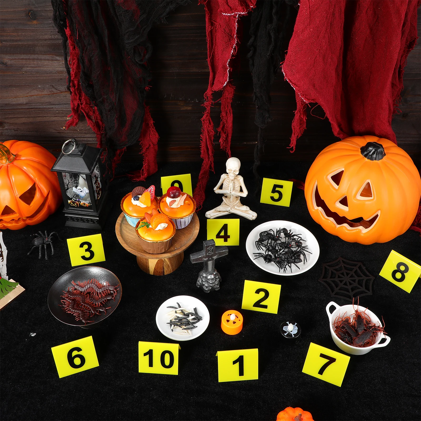 

10Pcs Acrylic Table Numbers Reusable Double Sided Number Markers Multi Function Restaurant Crime Scene Evidence Marker