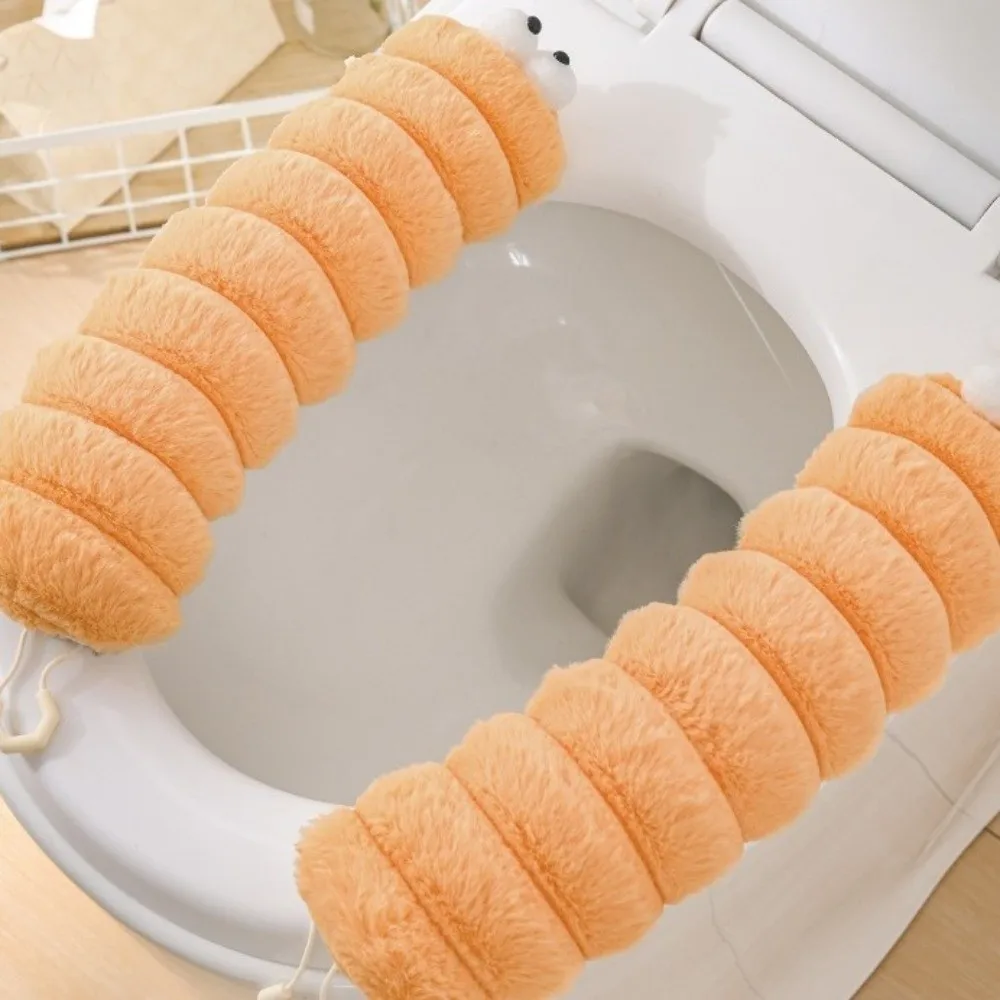 Cute With Handle Toilet Seat Cartoon Warm Toilet Seat Cover Skin-Friendly Soft Texture Decorative Cover Bathroom Use