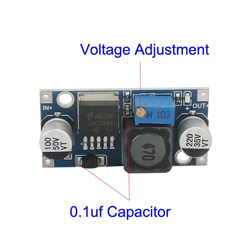 LM2596S DC-DC Buck Converter Vehicle Stabilizers Step-Down Power Supply Module LM2596 Adjustable DC1.25V-35V Voltage Regulators