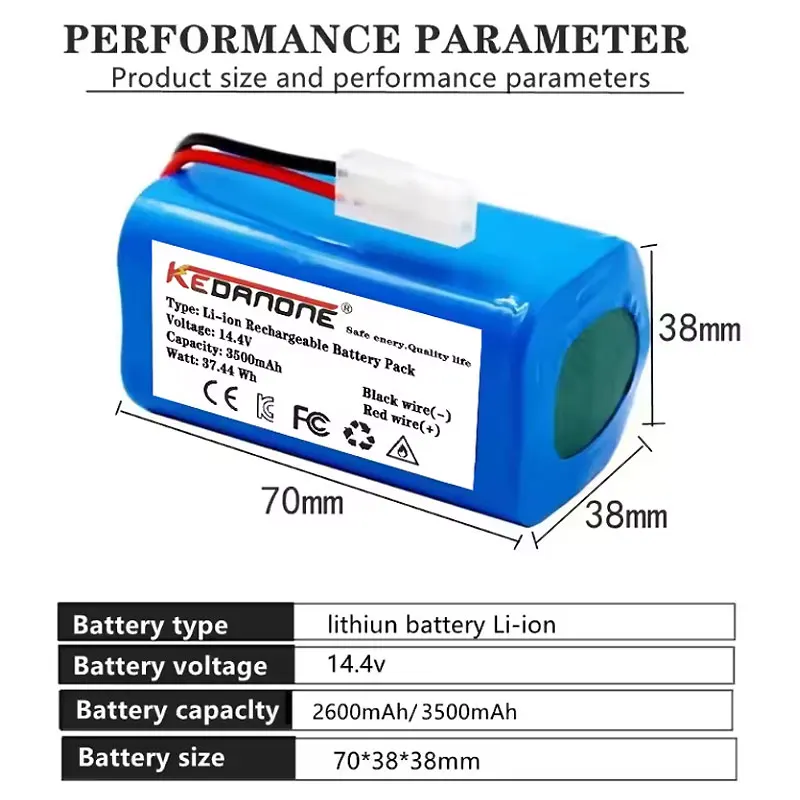 Nuovo pacco batteria agli ioni di litio 4S1P da 14,4 V e 3500 mAh, per aspirapolvere e lavapavimenti robot XIAOMI MIJIA Mi Essential G1 MJSTG1, SKV4136GL H18650CH R30 R35.
