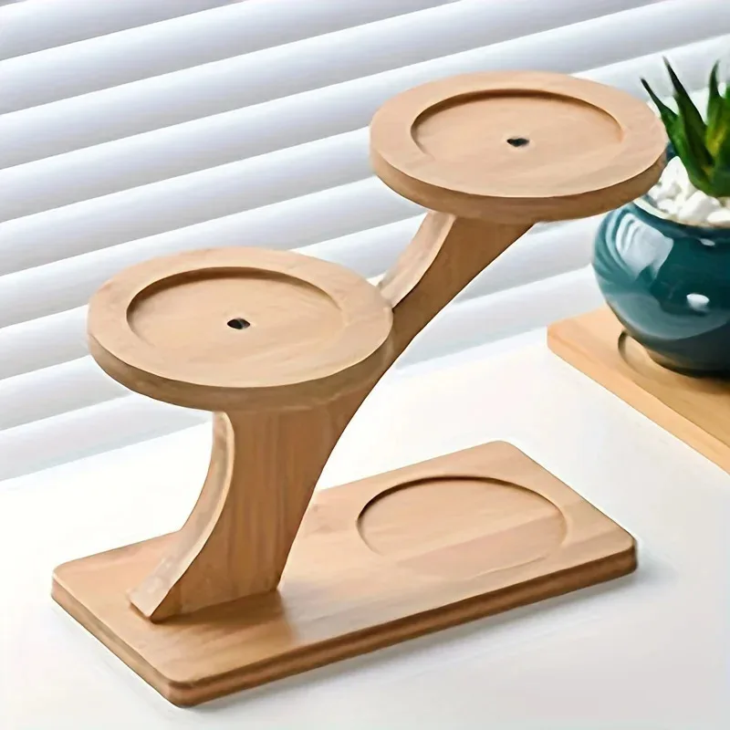 Bamboo Multifunctional Plant Stand - Suits Home/Office/Balcony Decoration, Great Gift for Garden Enthusiasts, Accommodates Succu