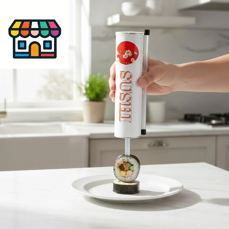 Premium Round Sushi Push Box with Sauce Straw for Fresh Sushi Creations