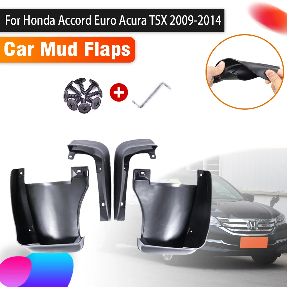 

4PCS Car Mudguards For Honda Accord Euro Acura TSX 2009~2014 Auto Mudflap Splash Guard Front Rear Fenders Accessories Mud Flaps