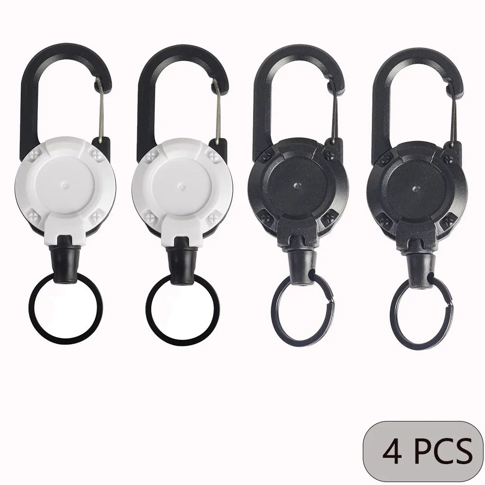 1/2/4 Stuks Uitschuifbare Intrekbare Houders Sleutelhanger Badge Rollen Zware Clip Met Karabijnhaak Sleutelhanger Voor mannen Outdoor Tassen