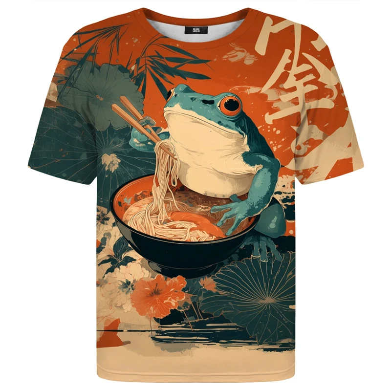 Summer Daily Casual Oversized Tshirt Harjauku Japanese Style Vintage Animal Samurai Ninja 3D Printed Short Sleeve T Shirts Tees