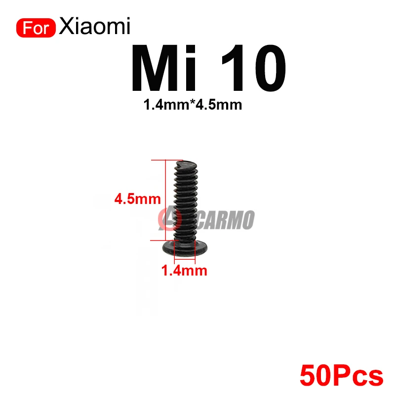 50Pcs/Lot Screw 1.4*4.5mm Middle Frame Motherboard Internal Screws For Xiaomi Mi 10 Replacement Part