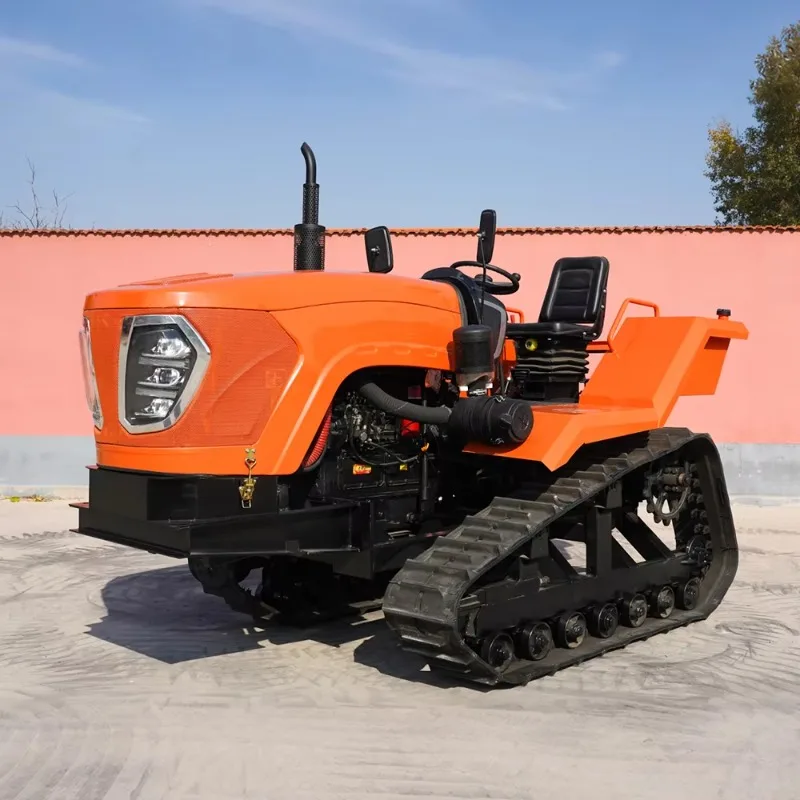 Crawler Tractor Multifunctional 60HP Rotary Tiller Amphibious Ploughing Machine Ride On Agricultural Cultivator Customizable FOB