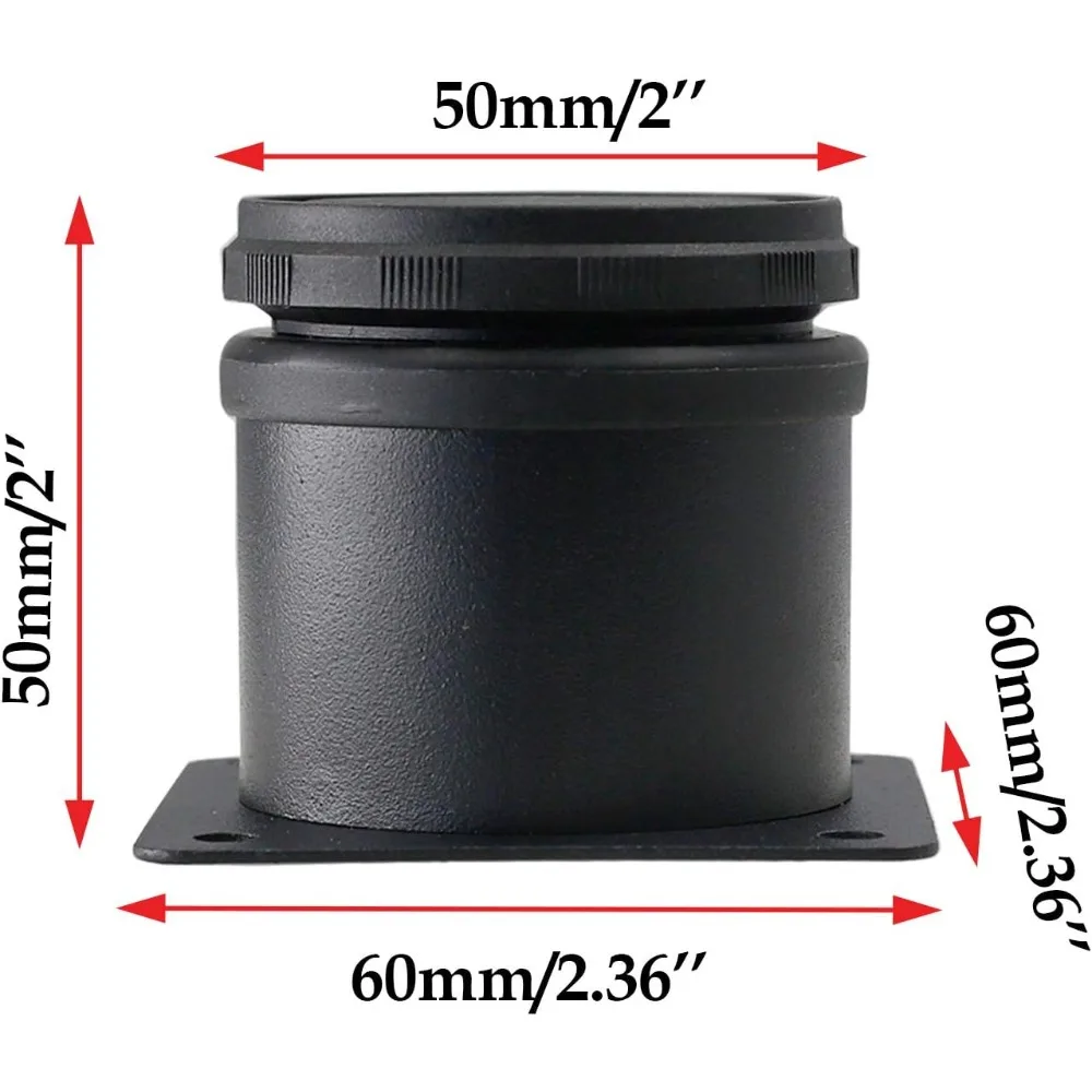 مجموعة من 4 أرجل أثاث من الفولاذ المقاوم للصدأ مقاس 2 بوصة، أرجل خزانة مستديرة قابلة للتعديل بقطر 2 قدم للمطبخ، أرجل بديلة معدنية للكابينة