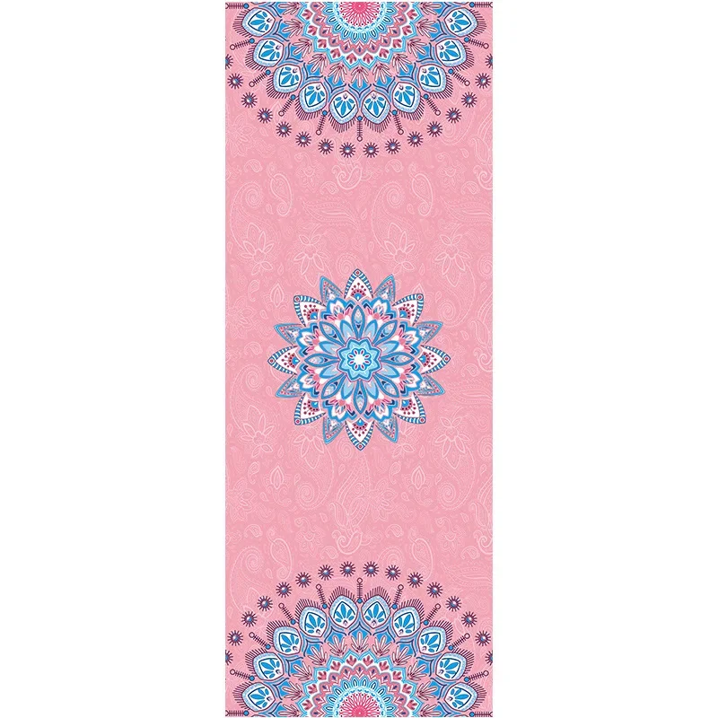 183 * 68 * 0.15Cm Folding Portable Thickened Suede Yoga Mat Printed  Absorption Soundproof Extended Non-slip Mat