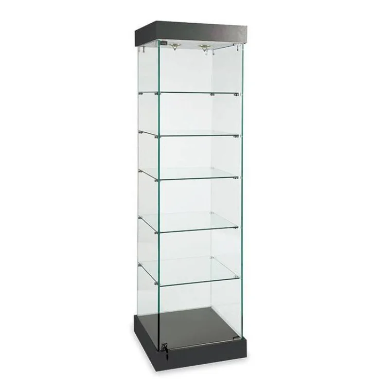 Custom keway glass display showcase full glass display cabinet