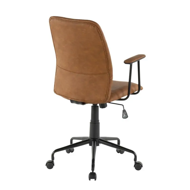 Brown Faux Leather Contemporary Office Chair