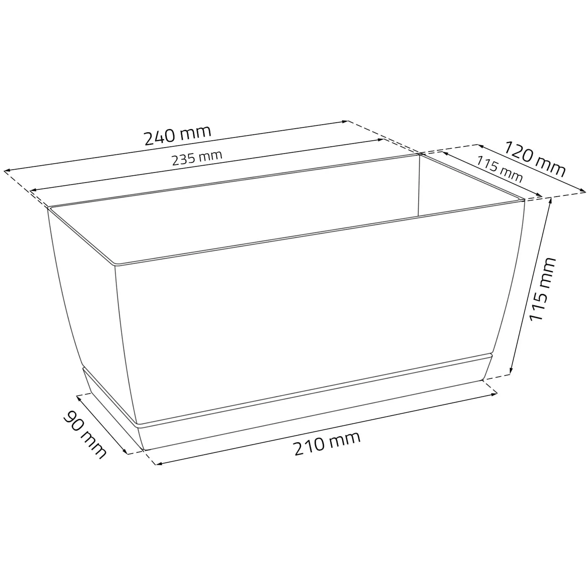 2x Plastic Planter WELLHOME Coubi Case P In White Color 50 (length) X 19(width) X 15 (height) Cm