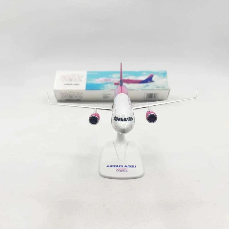 New A321 Airplane Model WIZZ AIR Aircraft Plane 20cm Assembly Resin Base Static Display Airliner Kids Souvenir for Collection