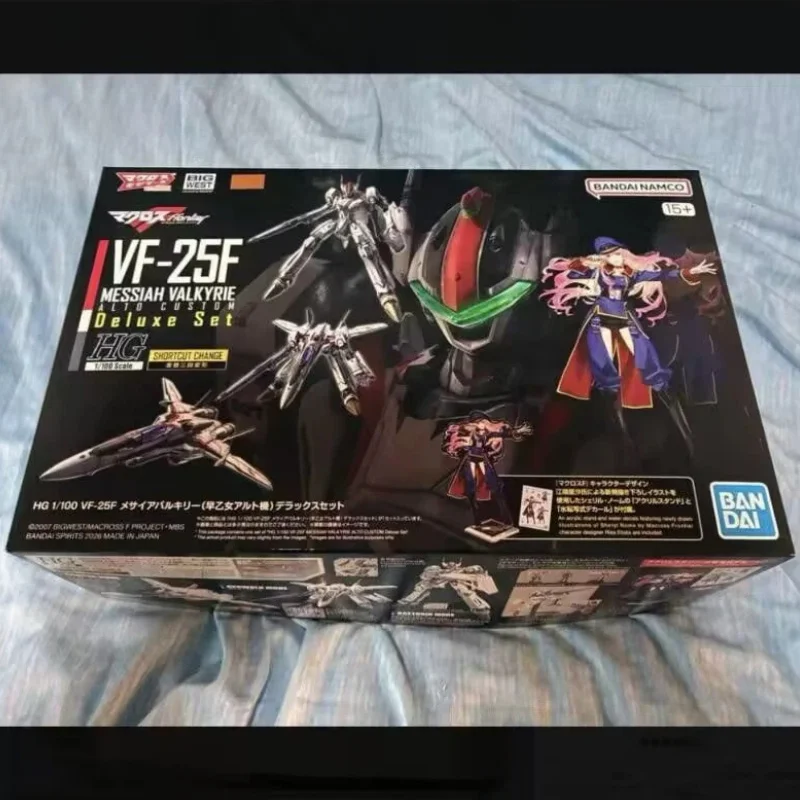 In Stock Bandai Hg 1/100 Vf-25f Messiah Valkyrie Movable Assembled Model Counter Ornaments Vehicle Decoration Toys Gifts Figure