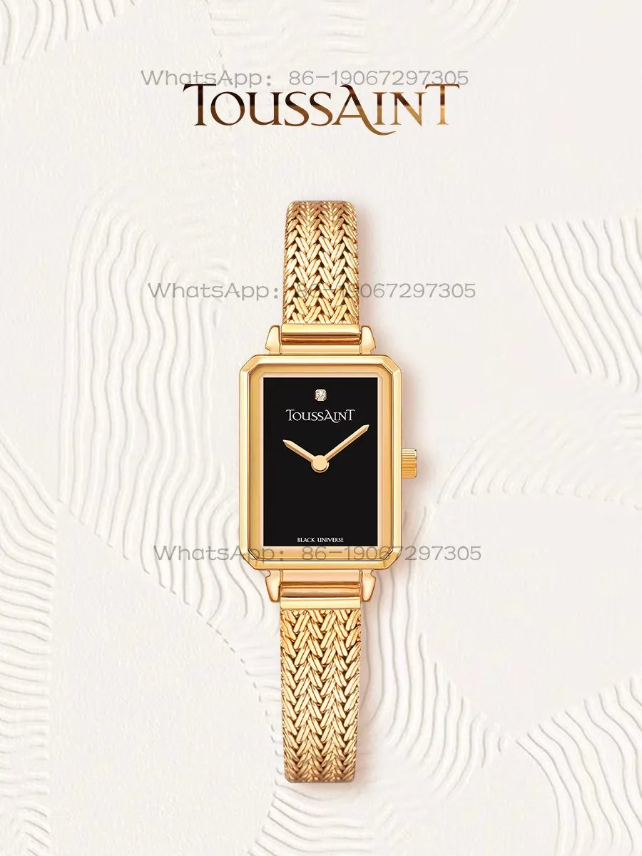 

[Blogger Recommendation] TOUSSAINT New Toussaint Cube Watch Black Universe Women's Golden Wheat Spike Small Gold Watch