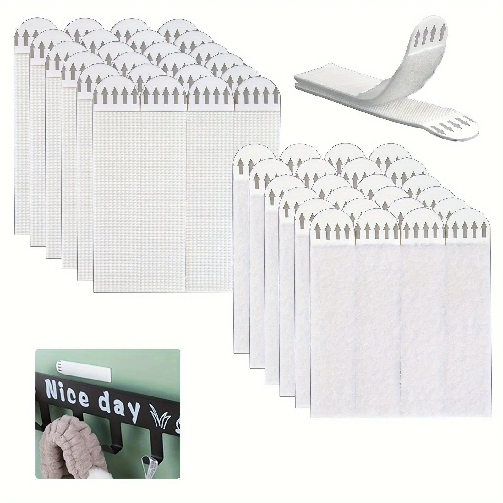 Removable Adhesive Hook Loop Tape Picture Hanging Strips No Wall Damage Fixing Wall Hanger DIY Punch-free Curtain Art Stickers
