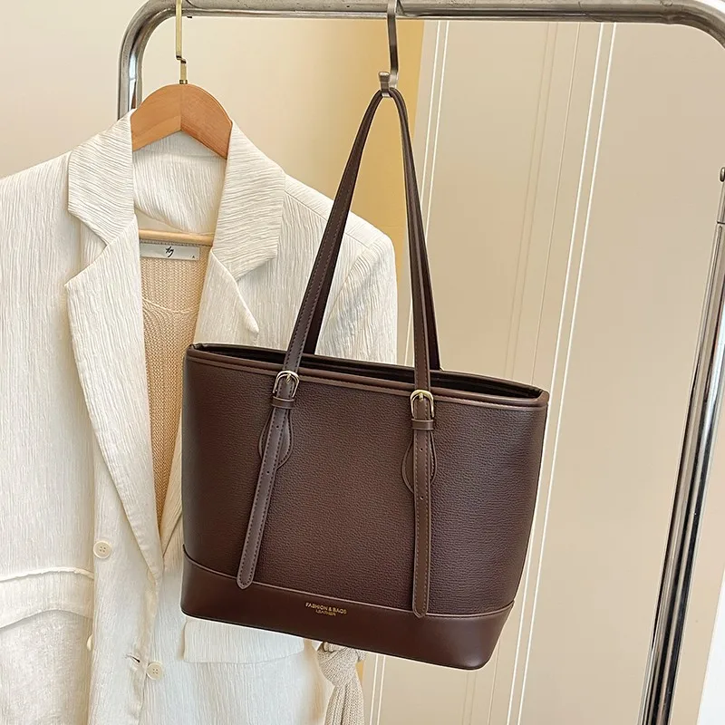 

2025 Korean-Style Solid Color Bag - Large-Capacity Minimalist, Casual Handheld/Armpit/Shoulder Bucket Bag