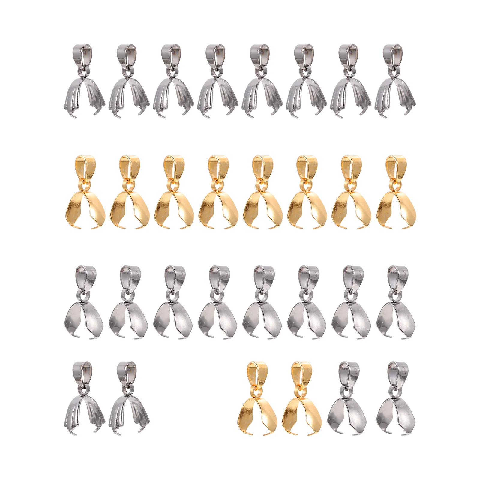 

30 Pcs Stainless Steel Pendant Buckles Clasps High Quality Simple Installation Jewelry Making Necklaces Bracelets Metal Pendants