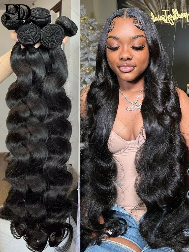 30 34Inch Loose Wave Double Weft Bundle 100% bulk Human Hair Curly Raw Hair Extensions Tissage Unprocessed Vietnamese Hair Weave