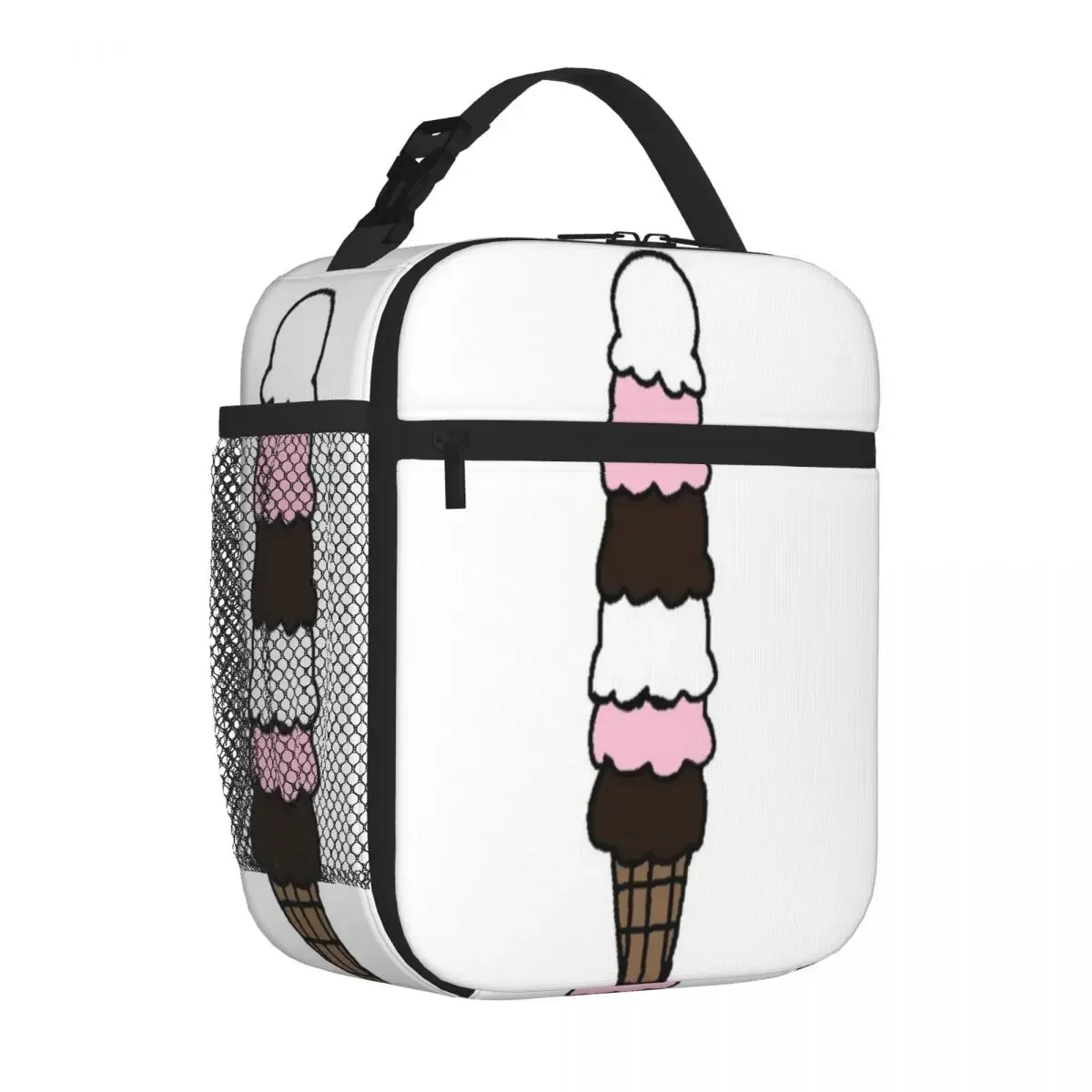 Hot Sale Strawberry And Chocolate Ice Cream Solid Color Thermal Food Carrier Baby Feeding Picnic Lunch Bag