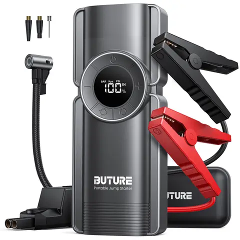 Buture 4 в 1 Jump Starter и компрессор 150PSI, 20000 мАч, 2500A — фото устройства