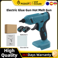 Podofo Cordless Glue Gun Brushed Moto Portable Hot Melt Gun with 10PCs 11mm Glue Sticks DIY Repair Tool For Makita 18V Battery