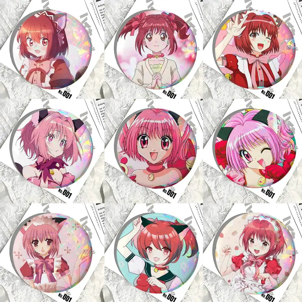 Tokyo Mew Mew Characters Momomiya Ichigo Round Badges Can Be Used To Decorate Clothes And Backpack Pins