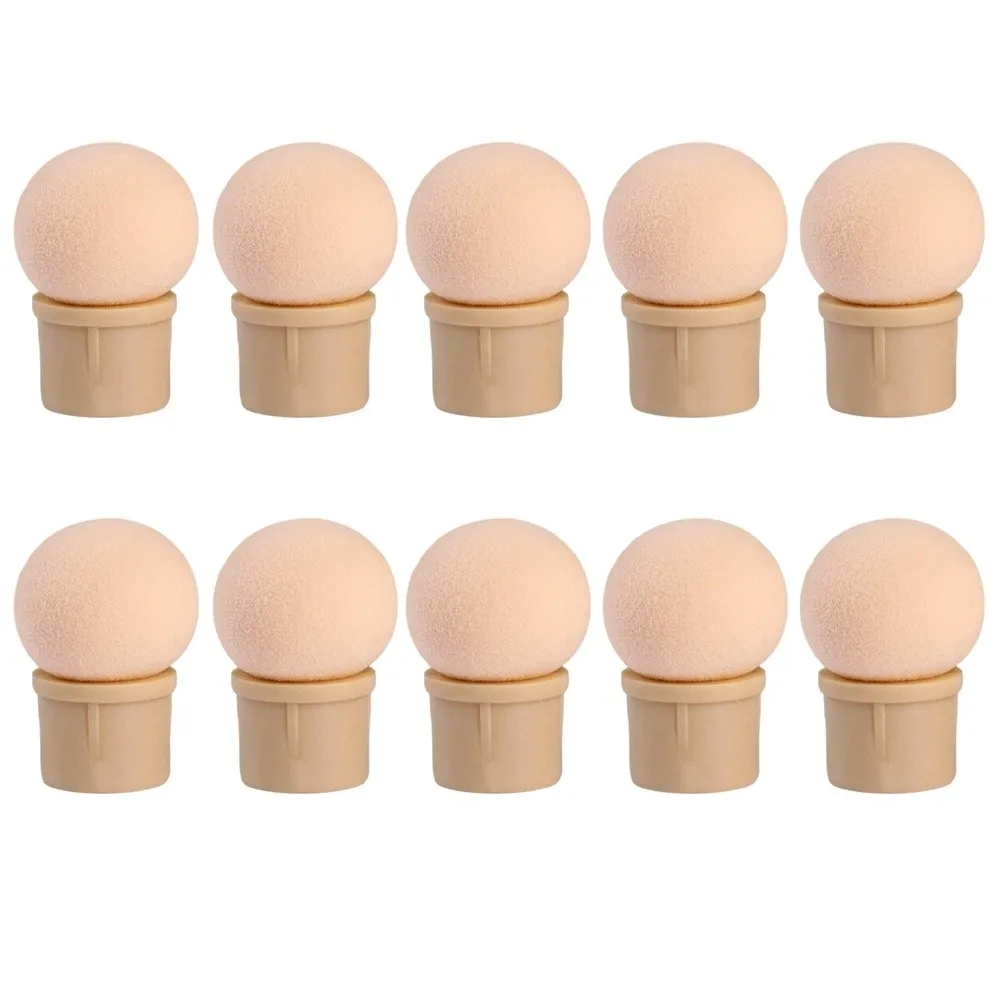 10pcs Round End Replaceable Sponge Head Sharp End Sponge Nail Art Dotting Pen Head Interchangeable Head Gradient Nail Brush Head