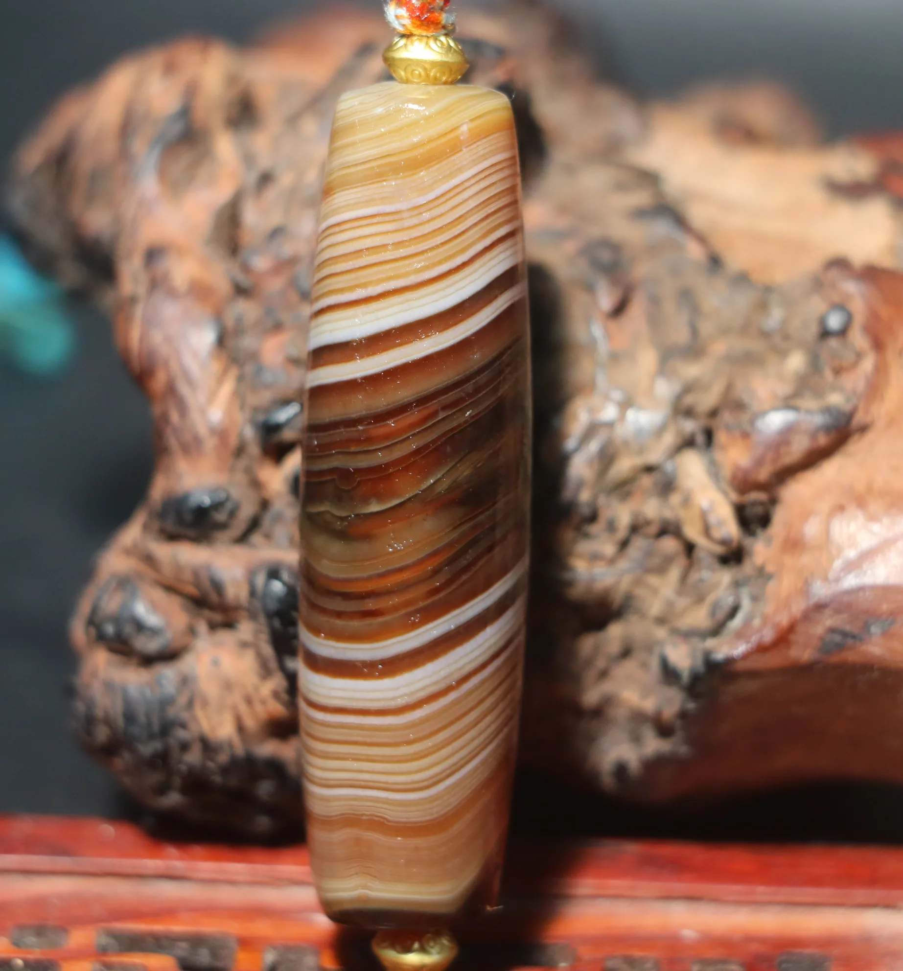 

Energy Tibetan Old Agate Natural Silkworm Lines Rich Symbol dZi Bead Pendant F08 LLZB LKbrother Sauces