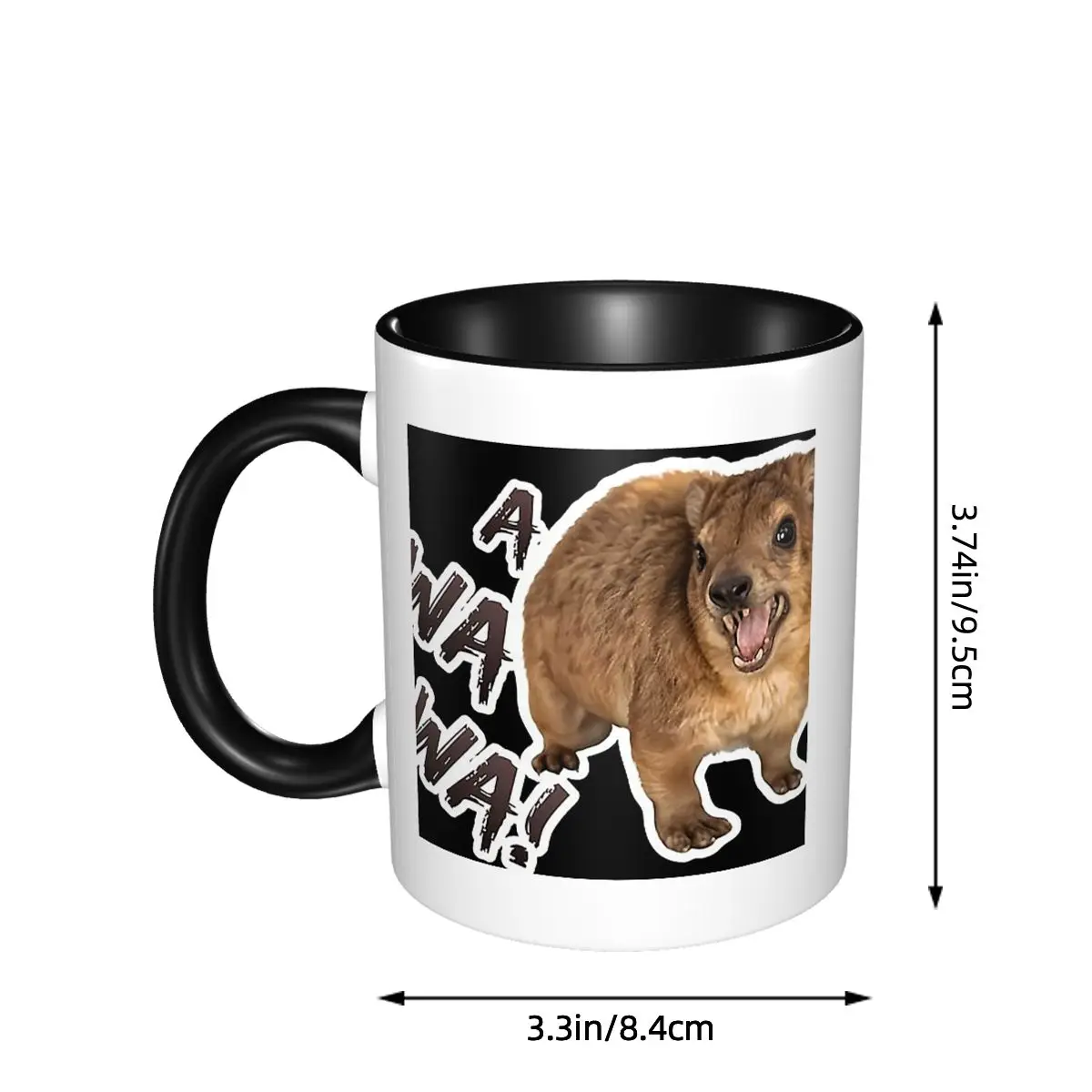 

Awawa Angry Screaming Rock Hyrax Meme Mug Funny Ceramic Coffee Cups Tea Mugs Milk Cup Drinkware Gift for Friends