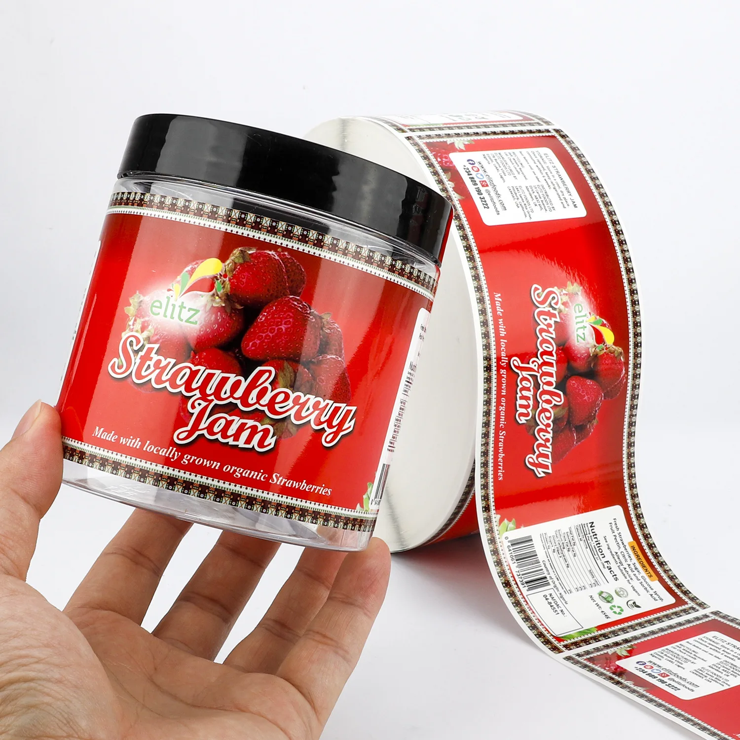 

Custom Food Snacks Jar Packing Adhesive Stickers Bottle Wrap Color Vivid Printing Self Seal Packaging Labels
