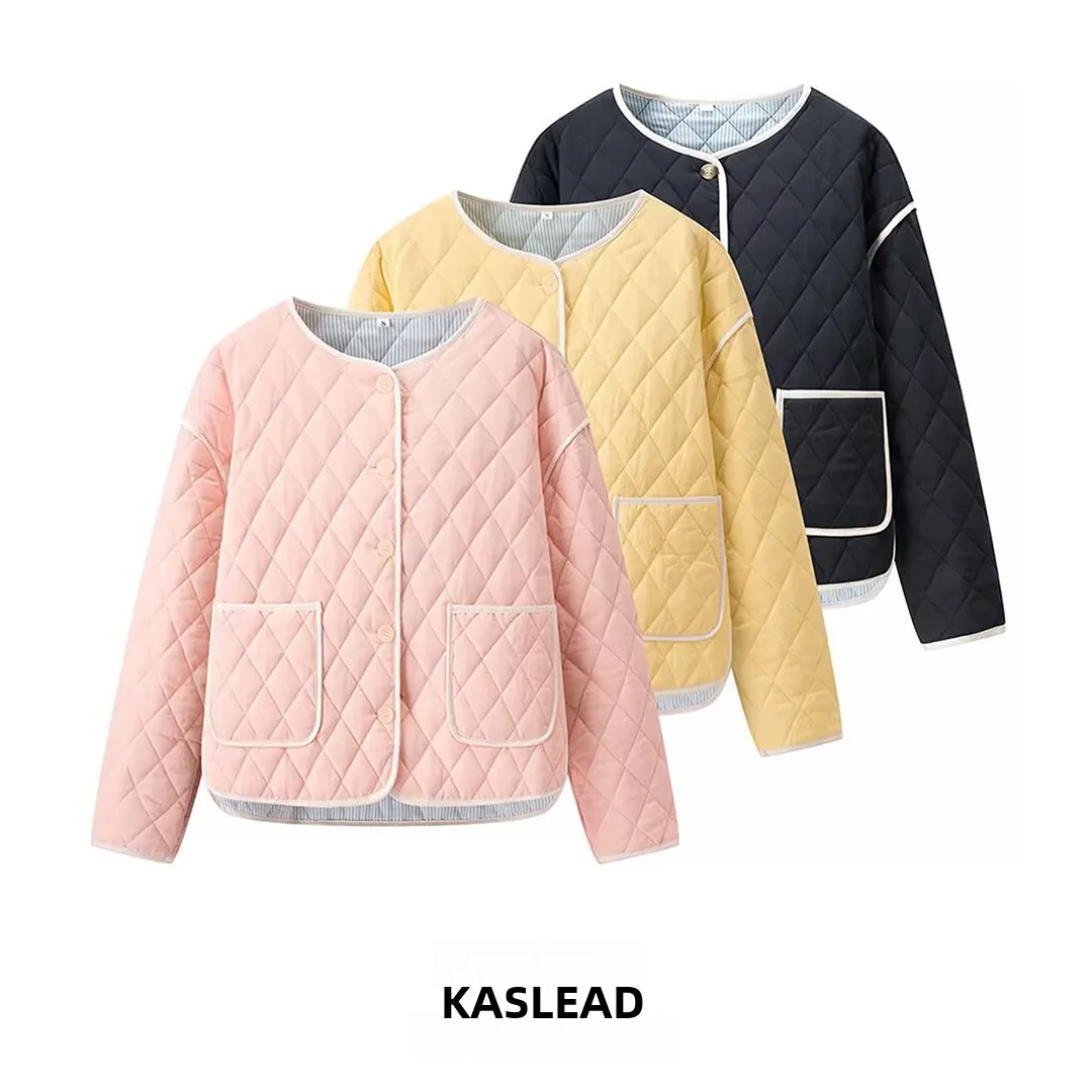 

Faionable Pure Color Cotton Jaet Basic Sle Streetwear Women's ort Outerwear Versatile Simple Design KASLEAD New Arrival