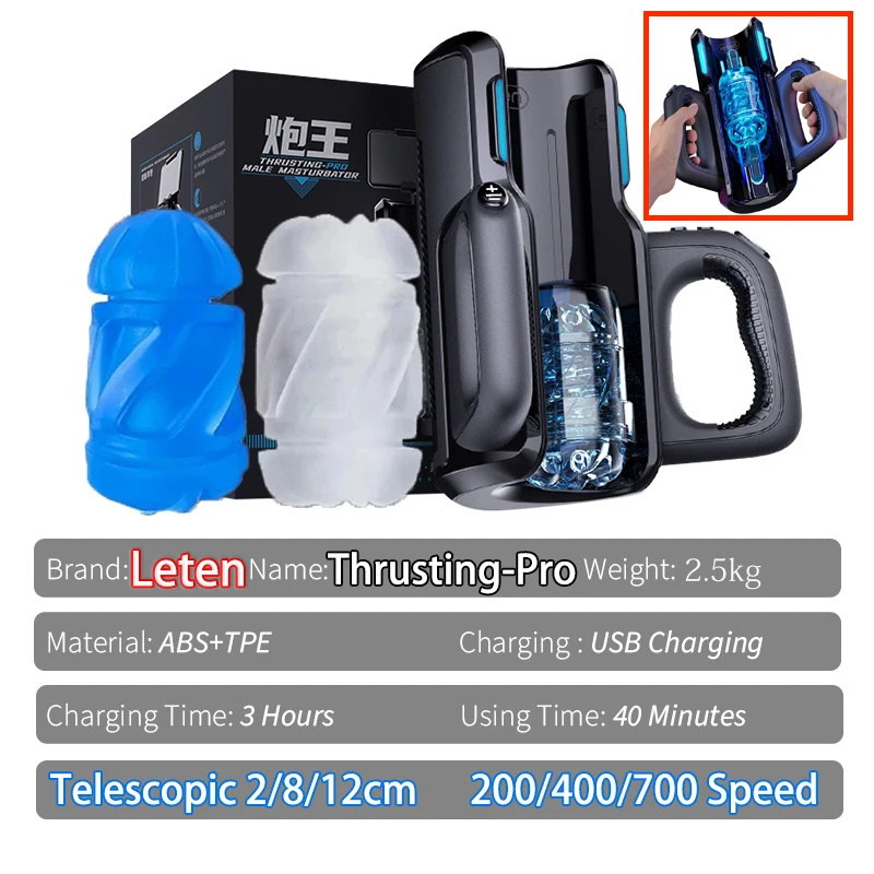 Leten THRUSTING-PRO to Pussy Ring Fake Vagina for Men 2 in 1 Male Sex Toys Masturbator Sucking Penis Sex shop Mastrubator Man