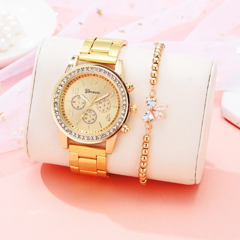 Fashion Women Watches Bracelet Set Ladies Wristwatches Stainless Steel Strap Female Quartz Watch