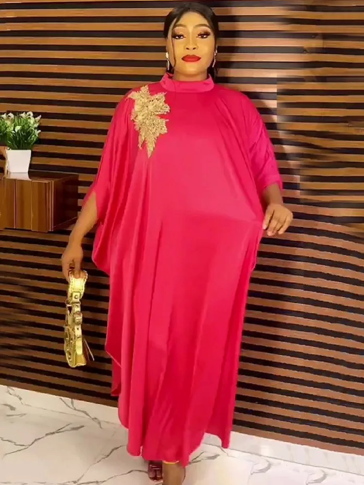 Boubou Africain Femme afrykański nadruk ubrania Dashiki duże rozmiary kobiety sukienka rękaw w kształcie skrzydła nietoperza Ankara sukienki